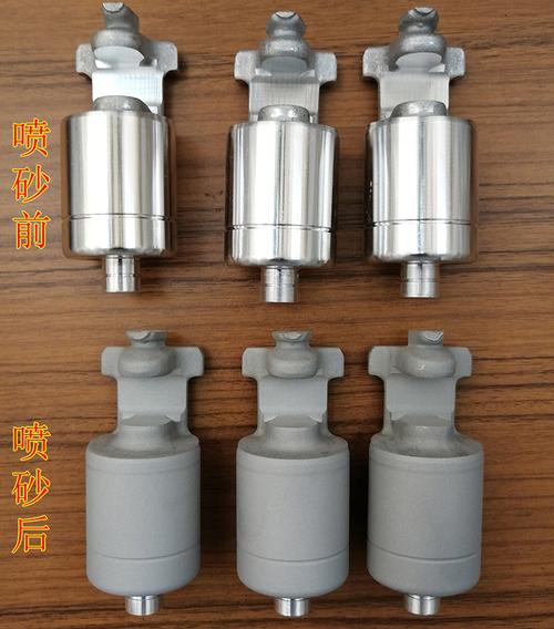 喷砂机试机现场工件效果对比