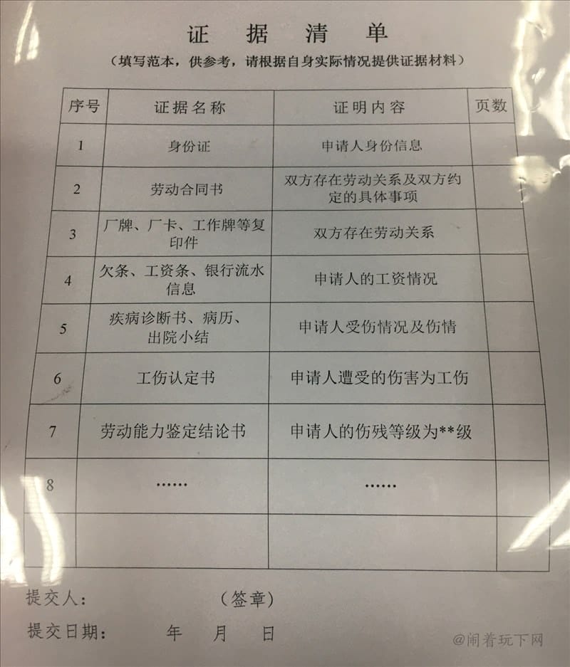 北京新业态工伤认定证据清单示意图