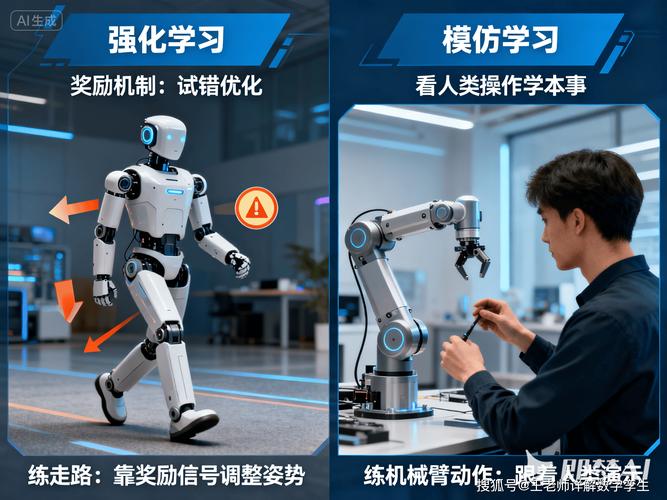 儿童抓握物体学习过程与具身智能机器人训练路径对比图