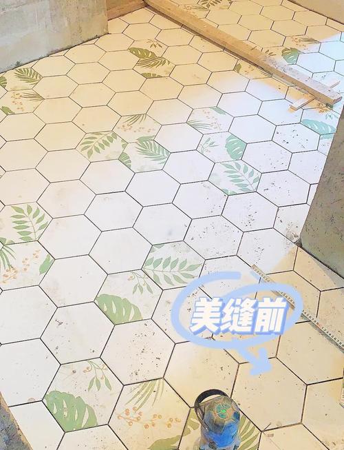 异形砖六角砖美缝施工过程