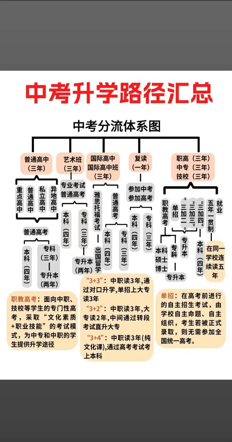 家长会上的中考分流示意图