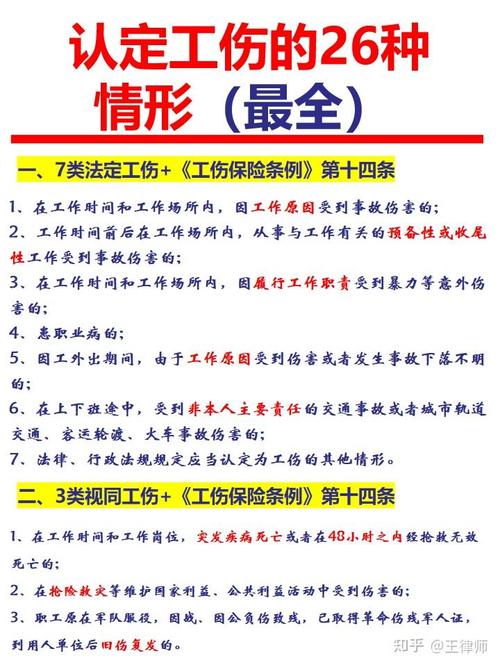 工伤认定法定情形对照表