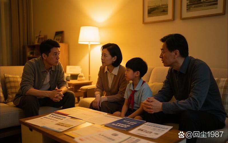 离婚后子女大学学费分担家庭协商场景图
