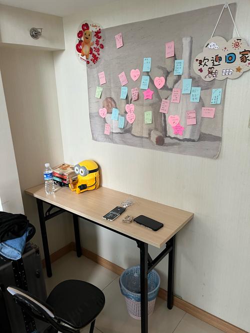 小学生把语文知识点便利贴贴在客厅家具上的实景图