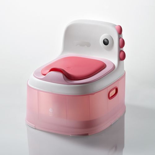 幼儿专用的带卡通恐龙坐垫的儿童小马桶实拍