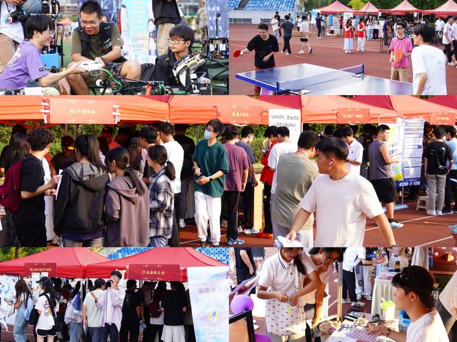 大学校园学生会社团招新摆摊现场