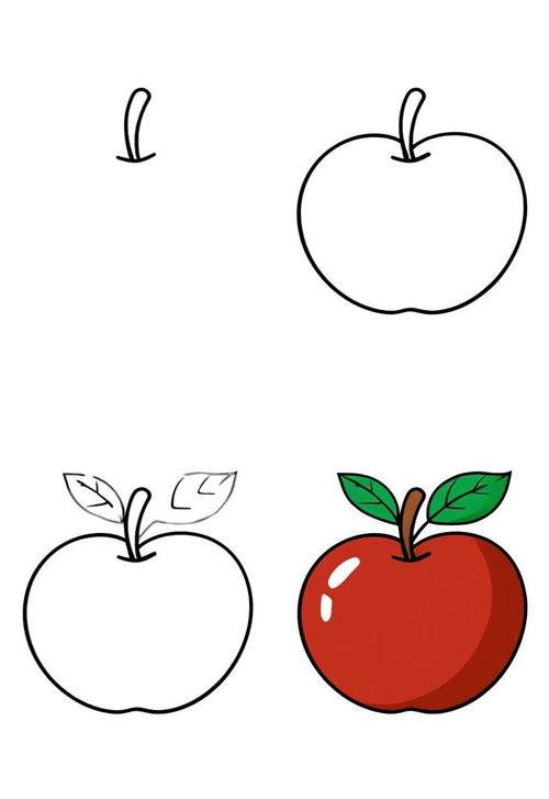 幼儿园小朋友手绘苹果复数分割图