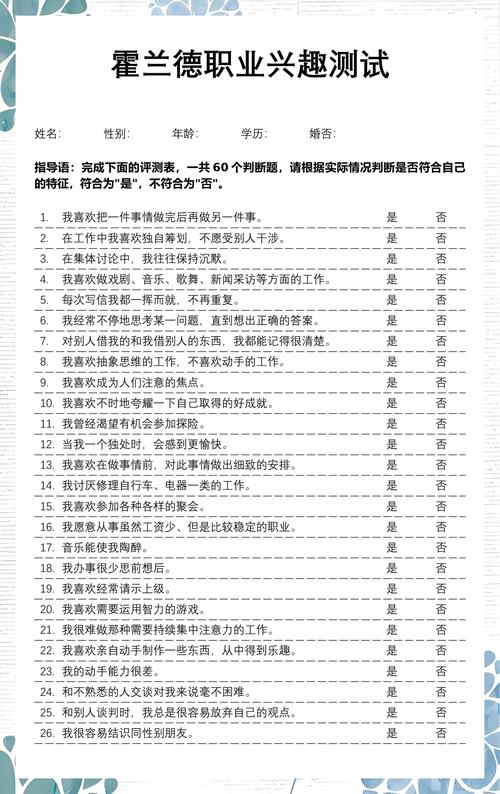 高中生职业兴趣测评活动