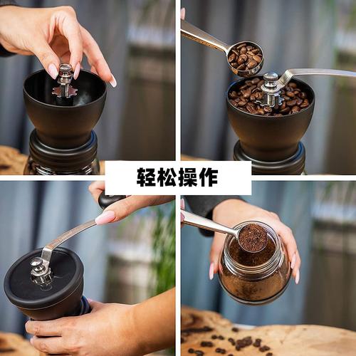 咖啡馆吧台手工现磨咖啡研磨过程
