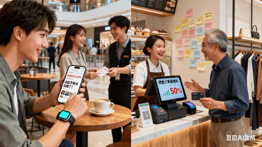 咖啡店用智能手表支付场景图