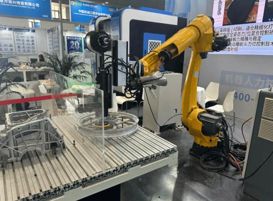 中小型五金厂工业机器人打磨作业工位实景