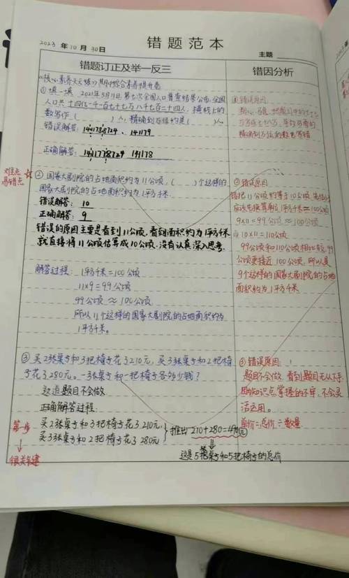 行测错题本手写细节图