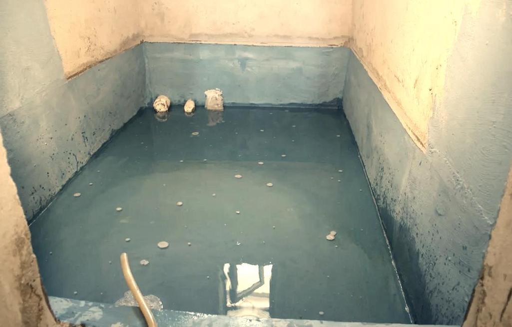 卫生间防水施工闭水试验示意图