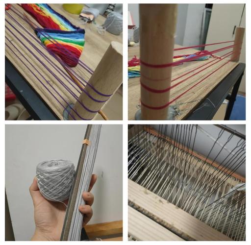 手工织布经线穿综过程图