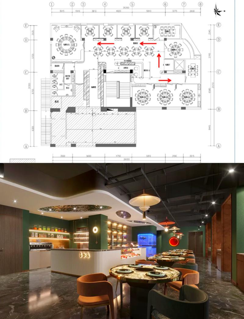 连锁餐饮门店优化后出餐动线示意图