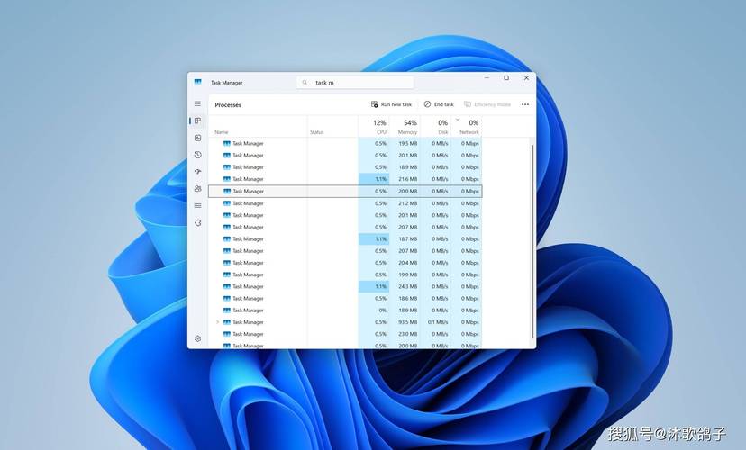 Windows系统任务管理器后台进程列表截图