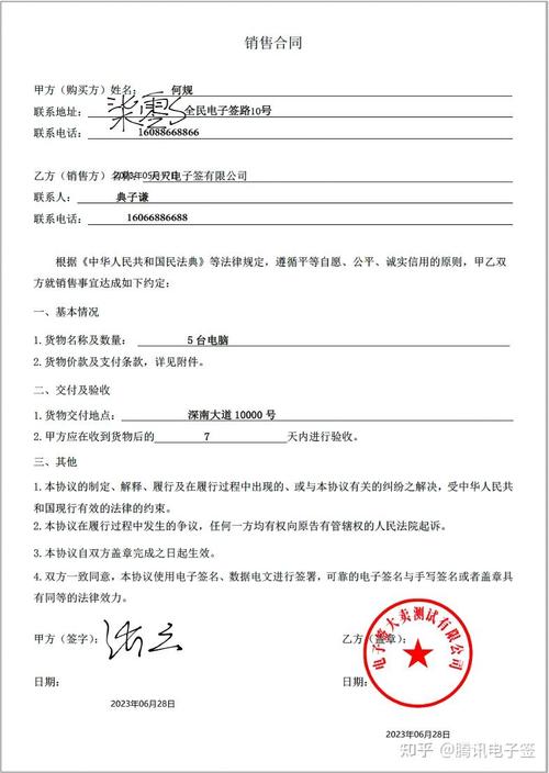 电子合同合法签署要求示意图