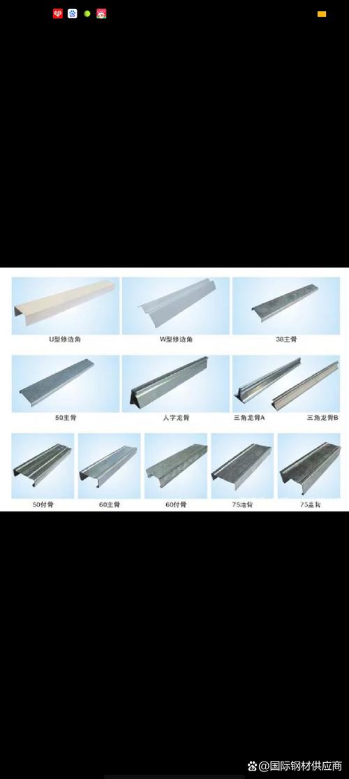 建材市场不同厚度轻钢龙骨对比样板图