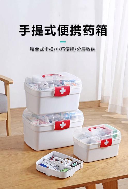 家庭急救包分层收纳药品分装盒实物图