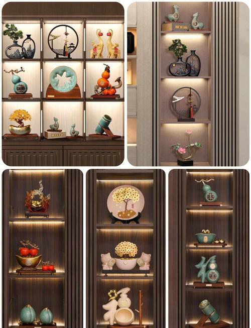 满墙开放式柜软装摆件搭配实拍
