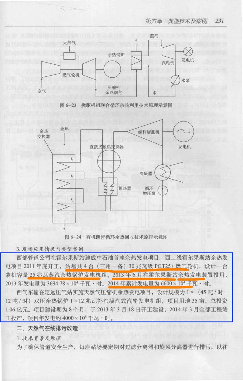 有机朗肯循环余热发电系统原理图