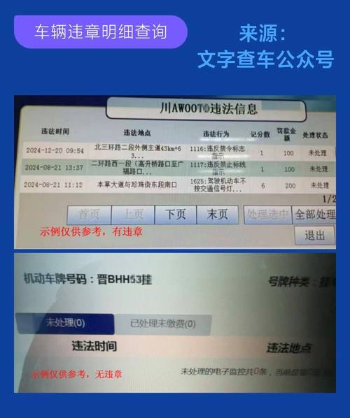 车管所原车主名下未处理车辆违章查询记录
