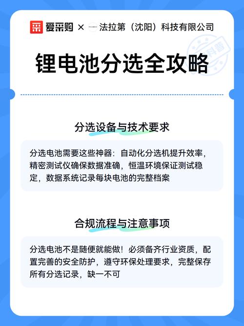 锂电退役电池分选标准流程对照表