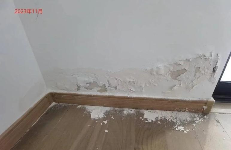 装修阳台漏水返潮墙面实拍