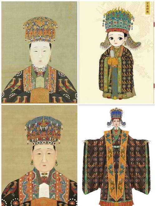 明代命妇画像中的霞帔与帔坠细节