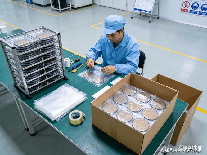 半导体工厂晶圆切割后良品分拣现场