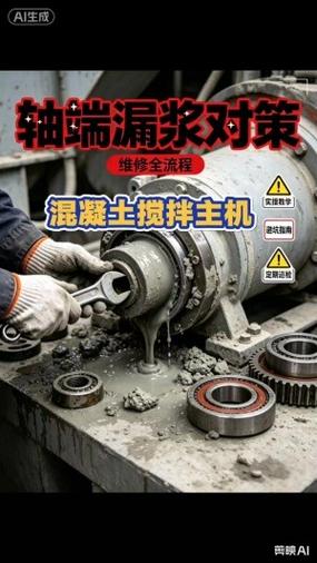 立式搅拌机搅拌轴封漏浆故障实拍图