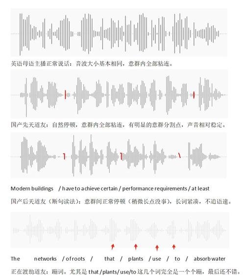 PTE口语发音波形对比图
