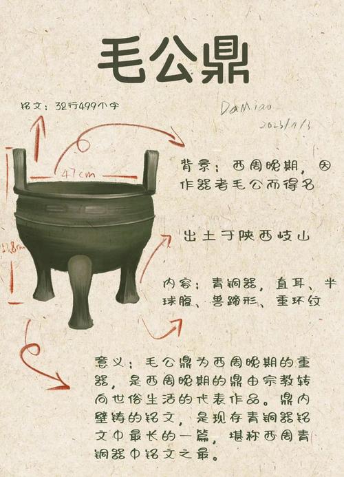 省博物馆西周青铜列鼎铭文说明展板