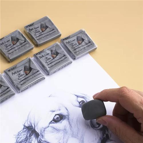 画家用可塑橡皮素描提亮技法特写