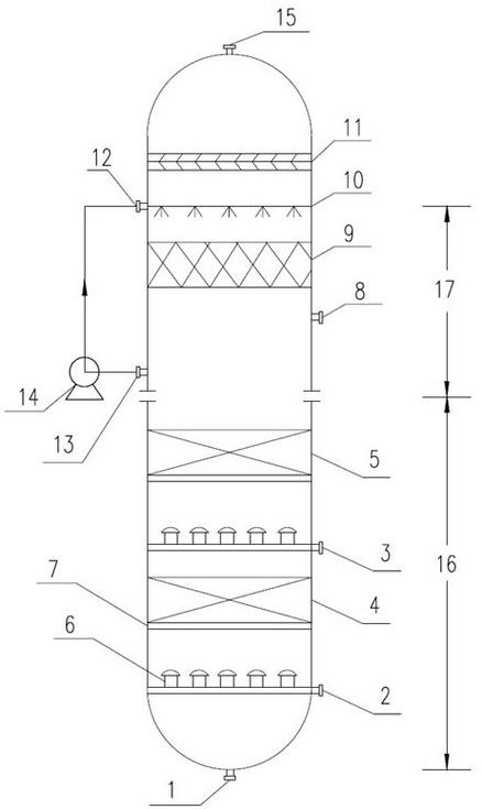 废水处理臭氧接触氧化塔内部结构示意图