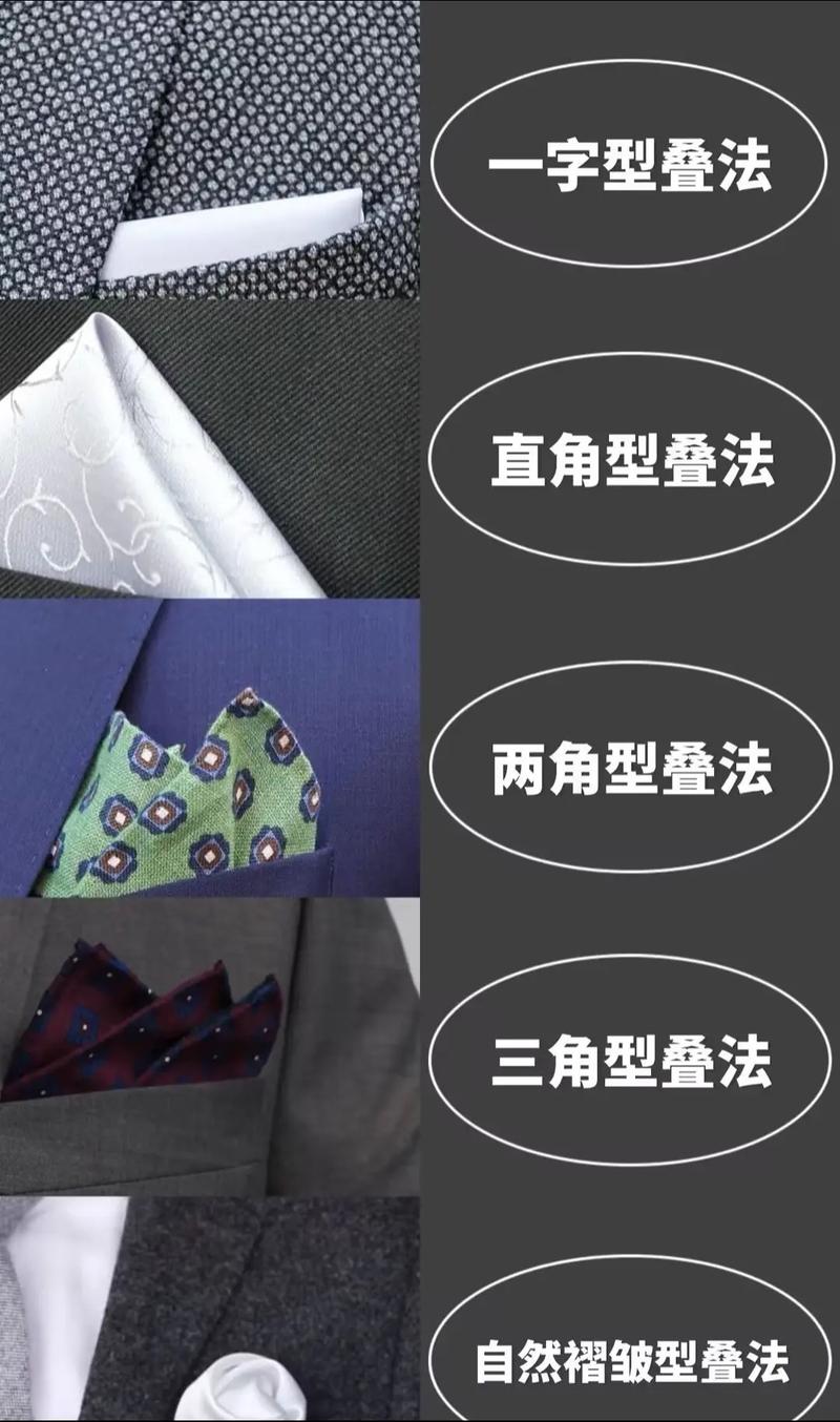 口袋巾单尖峰折叠技法图解