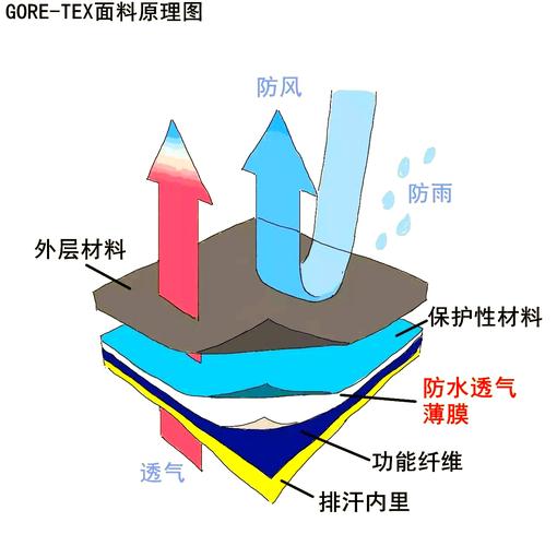 户外冲锋衣环境适应性透气膜微观结构图