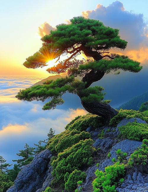 黄山千年迎客松自然景观