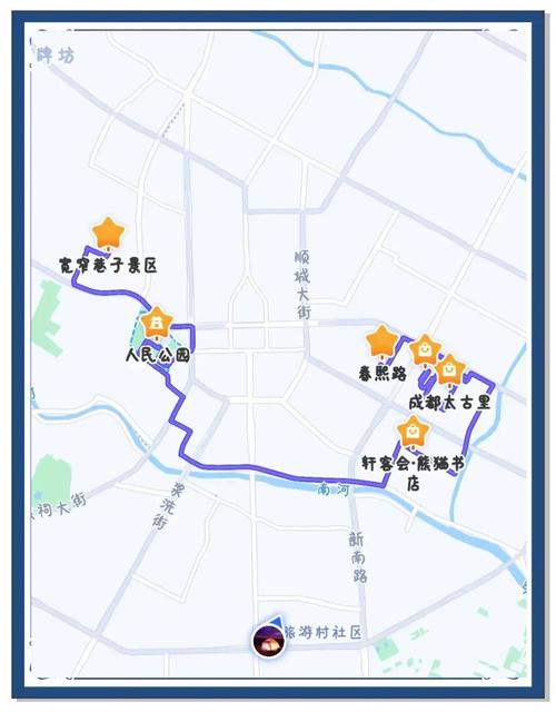 太古里周边酒店步行路线图