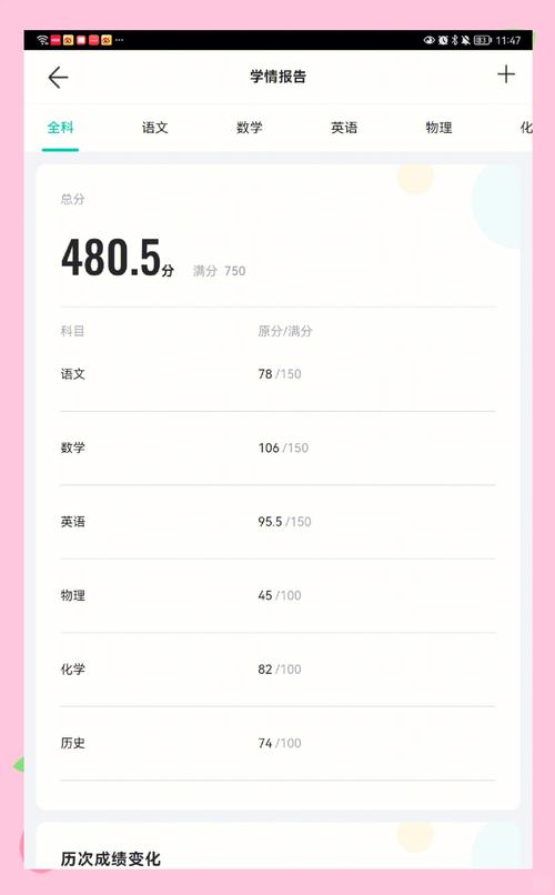ACT成绩单拼分示例截图