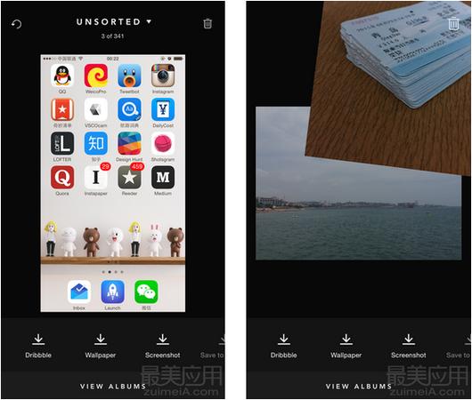 Slidebox app 相册清理界面手势操作