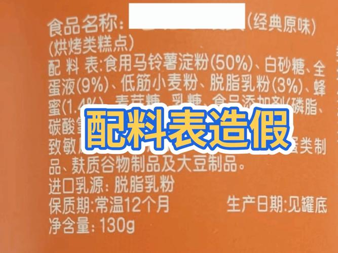 商品包装虚假宣传成分对比图