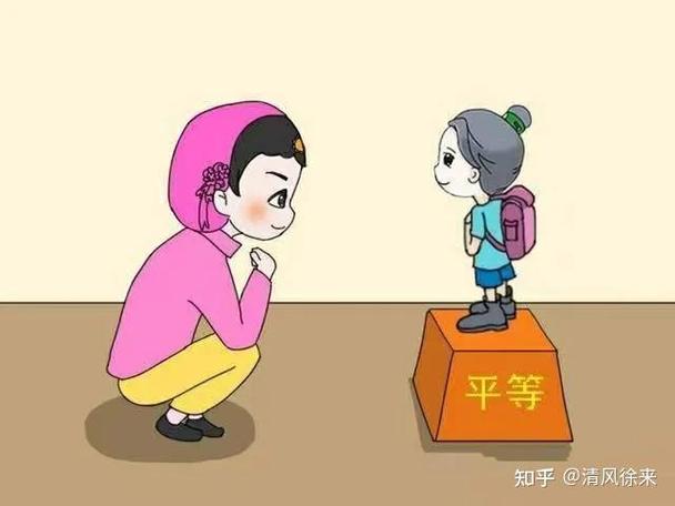 妈妈蹲下来和四岁宝宝平等沟通场景图