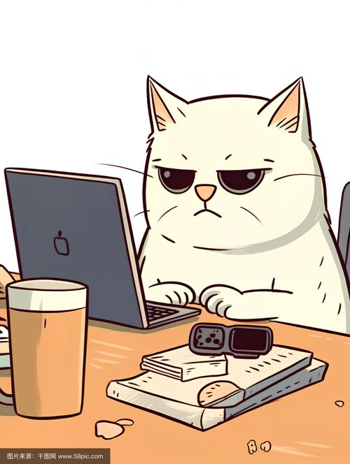办公室开会笔记本边缘随手画的小猫涂鸦