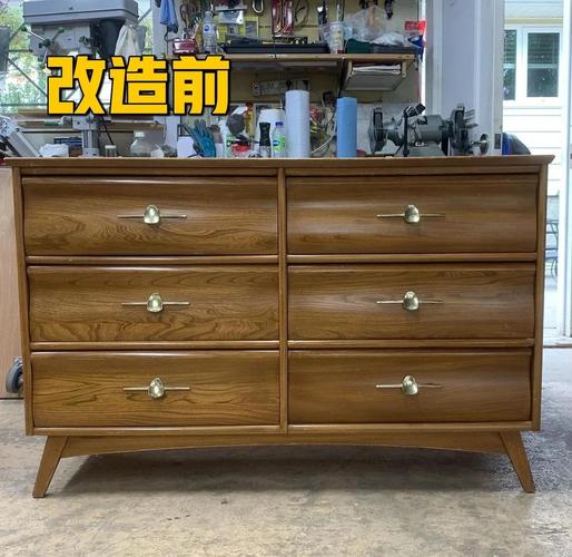 自粘木纹纸改造老式柜子前后对比图