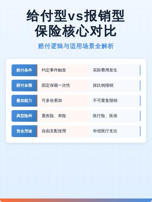人身险给付型报销型保额区别示意图