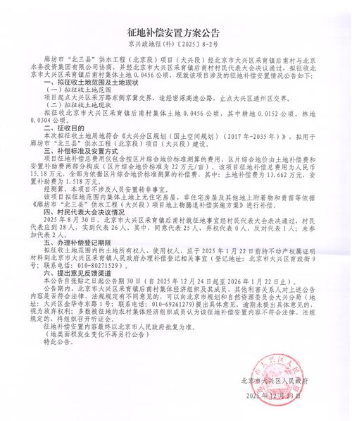 北京城区国有土地上房屋征收补偿方案公示栏实拍