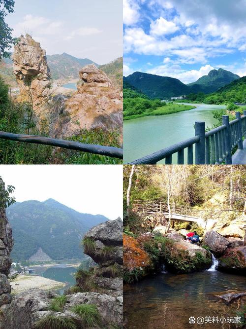 南漳小雁荡山奇峰溪流徒步风景