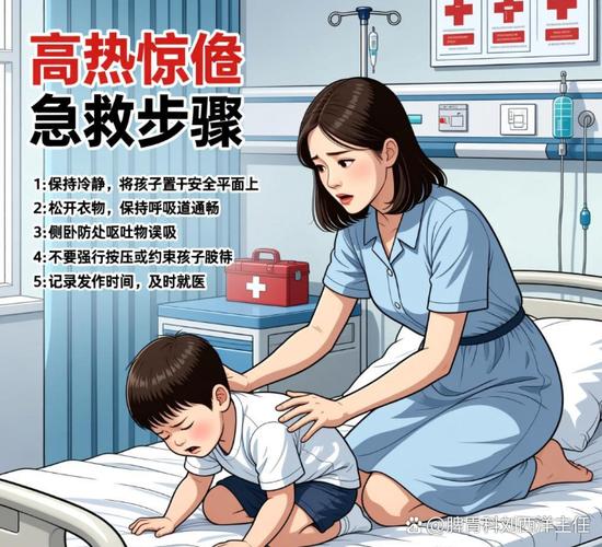 孩子高热惊厥侧卧安全体位示意图
