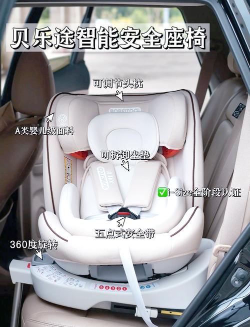 爸爸带孩子挑选安全座椅仔细比较参数